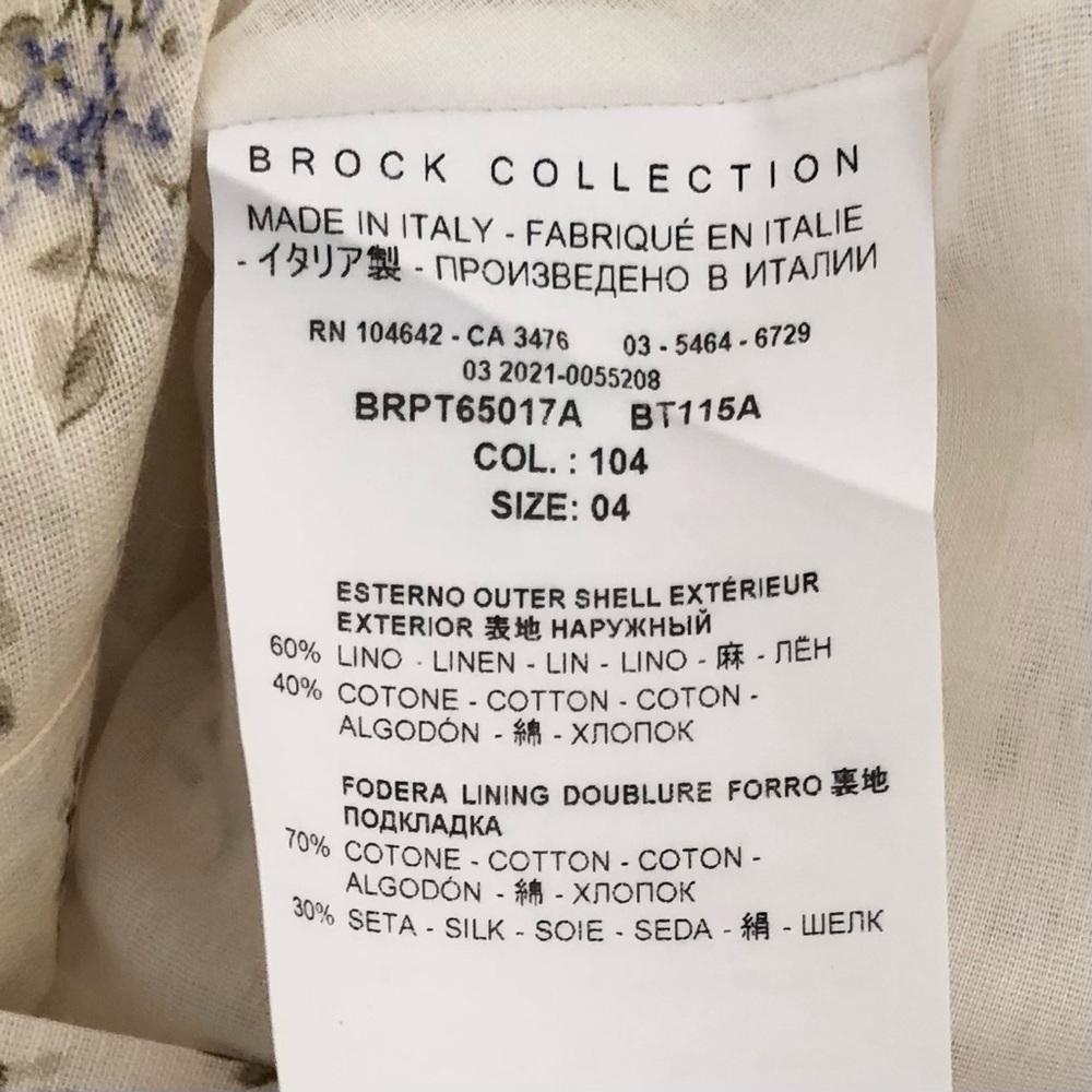 $890 Brock Collection Thelma Linen Cotton Floral Cottage Core Puff Sleeve Blouse - Picture 16 of 17